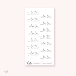 Mini scripts | Doctor Appt - planner stickers