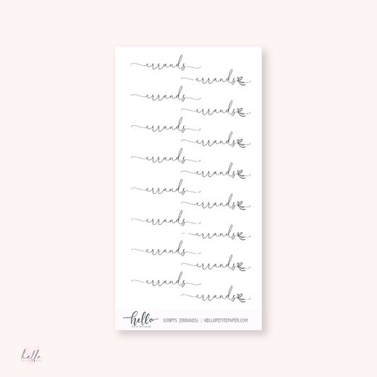 Mini scripts | Errands - planner stickers