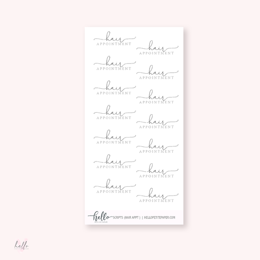 Mini scripts | Hair Appt - planner stickers