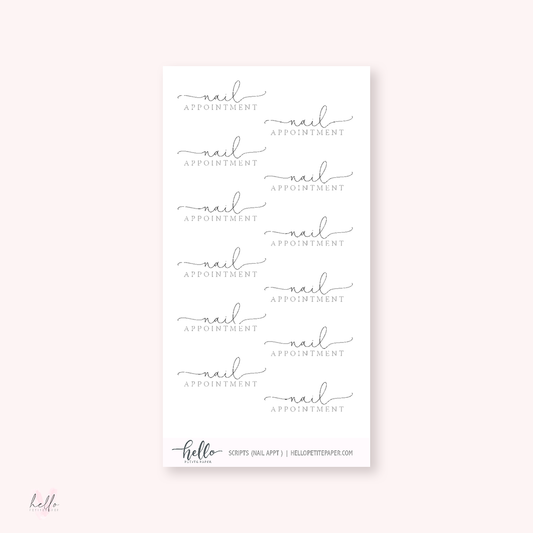 Mini scripts | Nail Appt - planner stickers