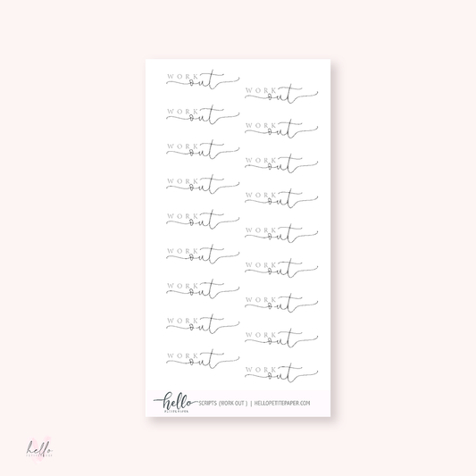 Mini scripts | Workout - planner stickers