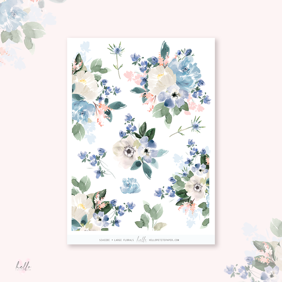 Seaside - Large Floral Deco Stickers