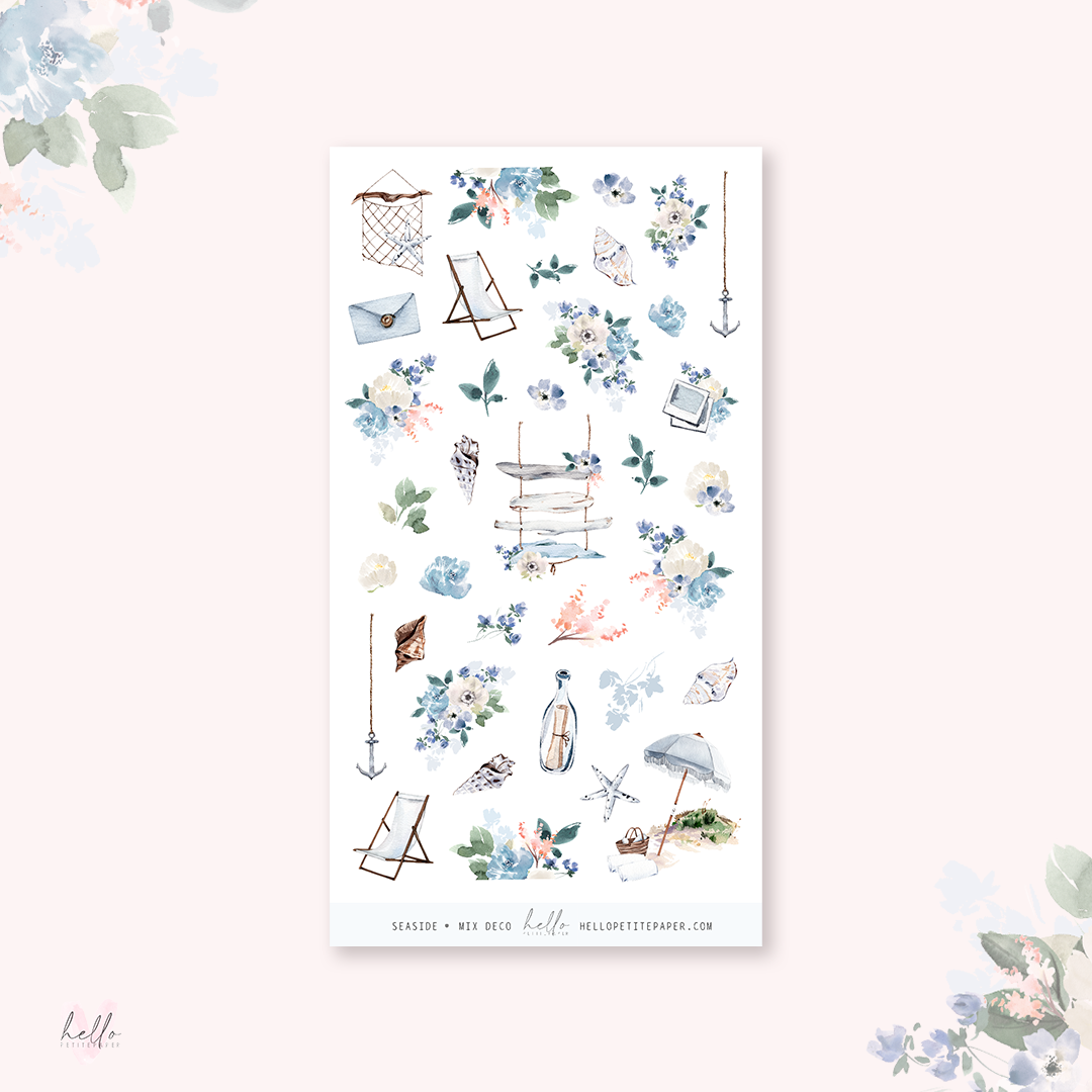 Seaside - Mix deco, planner stickers