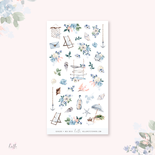 Seaside - Mix deco, planner stickers