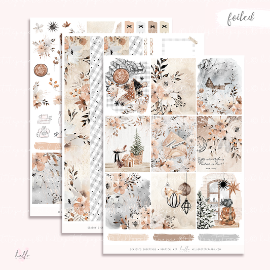 Seasons Greetings - FOILED KIT - premium matte paper sticker kit