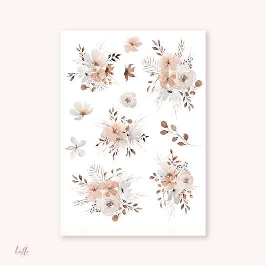 Seasons Greetings - Large Floral Deco Stickers