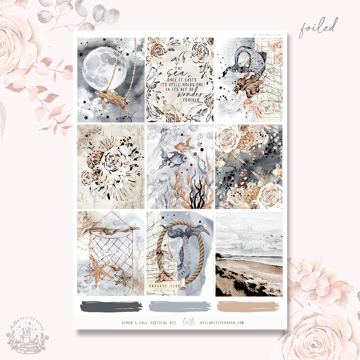 Siren's Call - silver FOILED KIT - premium matte paper sticker kit