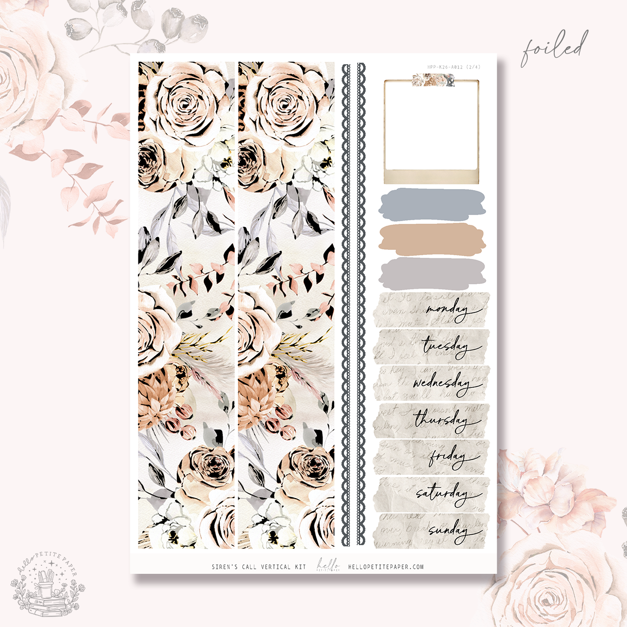 Siren's Call - silver FOILED KIT - premium matte paper sticker kit