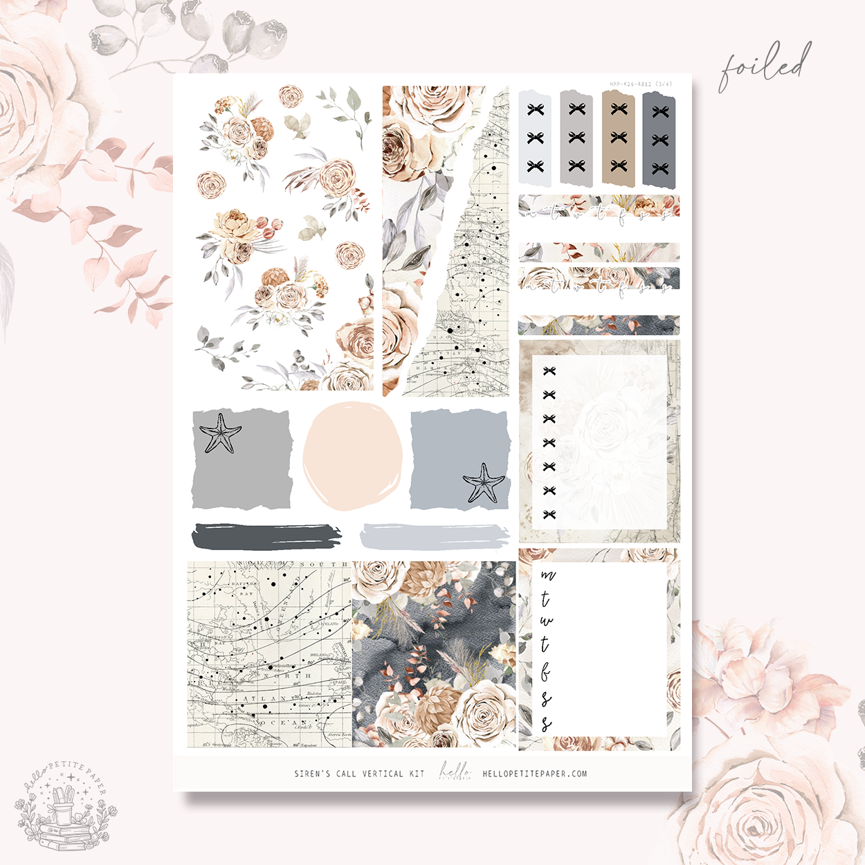 Siren's Call - silver FOILED KIT - premium matte paper sticker kit
