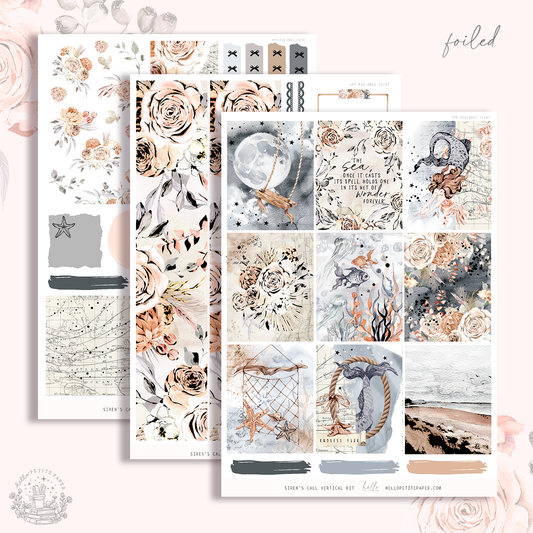 Siren's Call - silver FOILED KIT - premium matte paper sticker kit