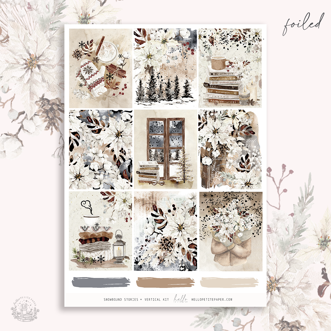 Snowbound stories  - FOILED sticker kit