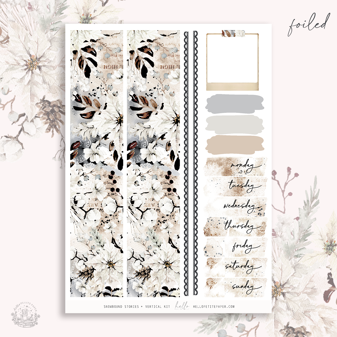 Snowbound stories  - FOILED sticker kit