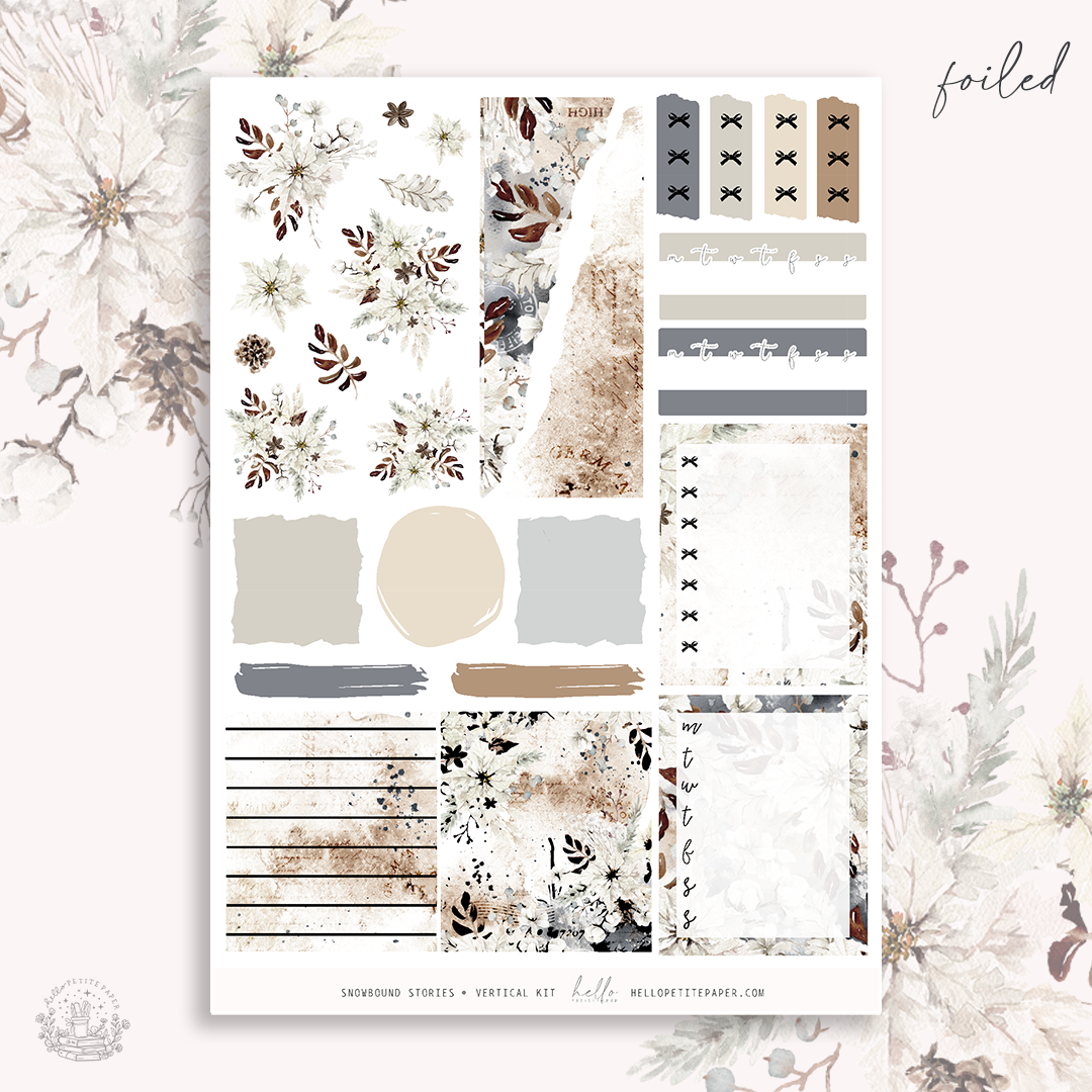 Snowbound stories  - FOILED sticker kit