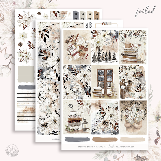 Snowbound stories  - FOILED sticker kit