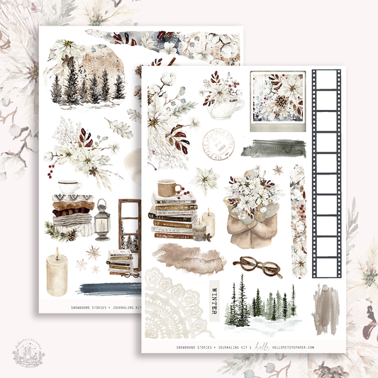 Snowbound stories  - Journaling Sticker Kit