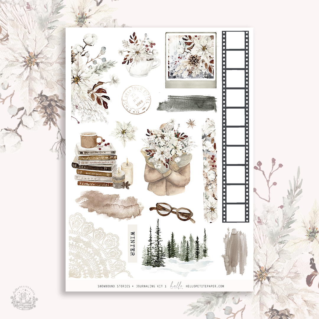 Snowbound stories  - Journaling Sticker Kit