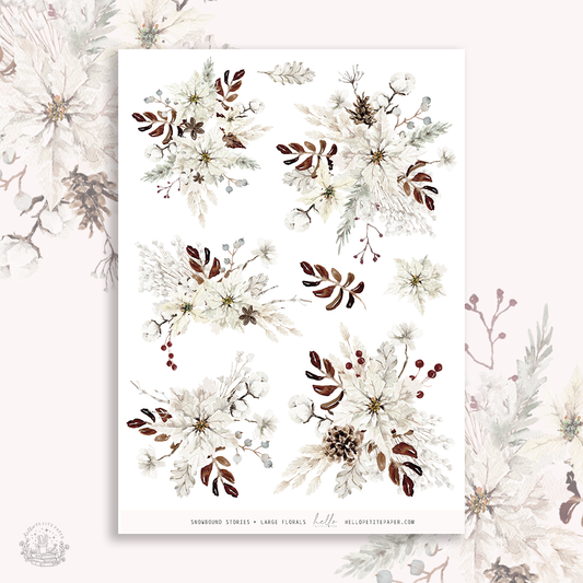 Snowbound stories - Large Floral Deco Stickers