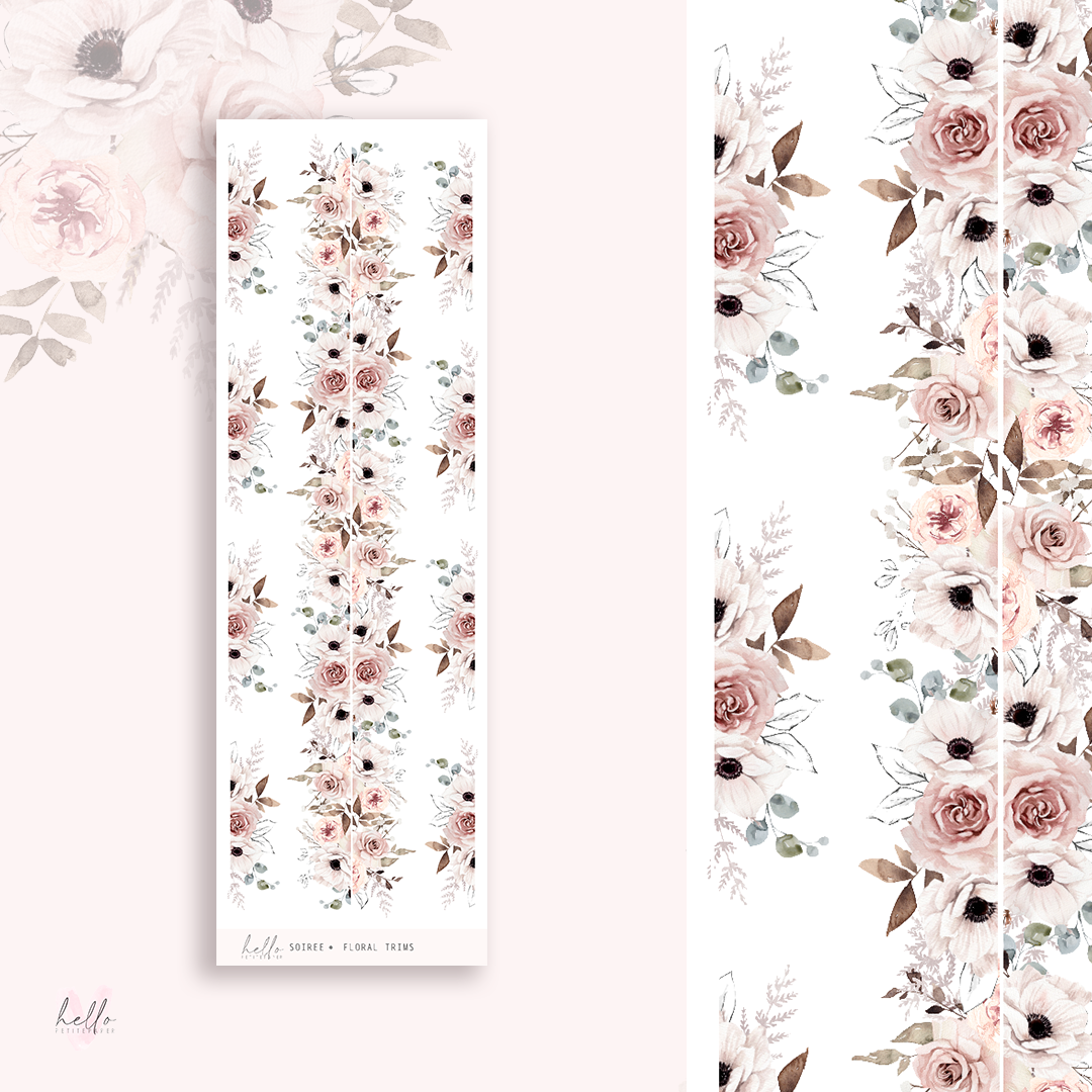 Floral trims | Soirée - planner stickers