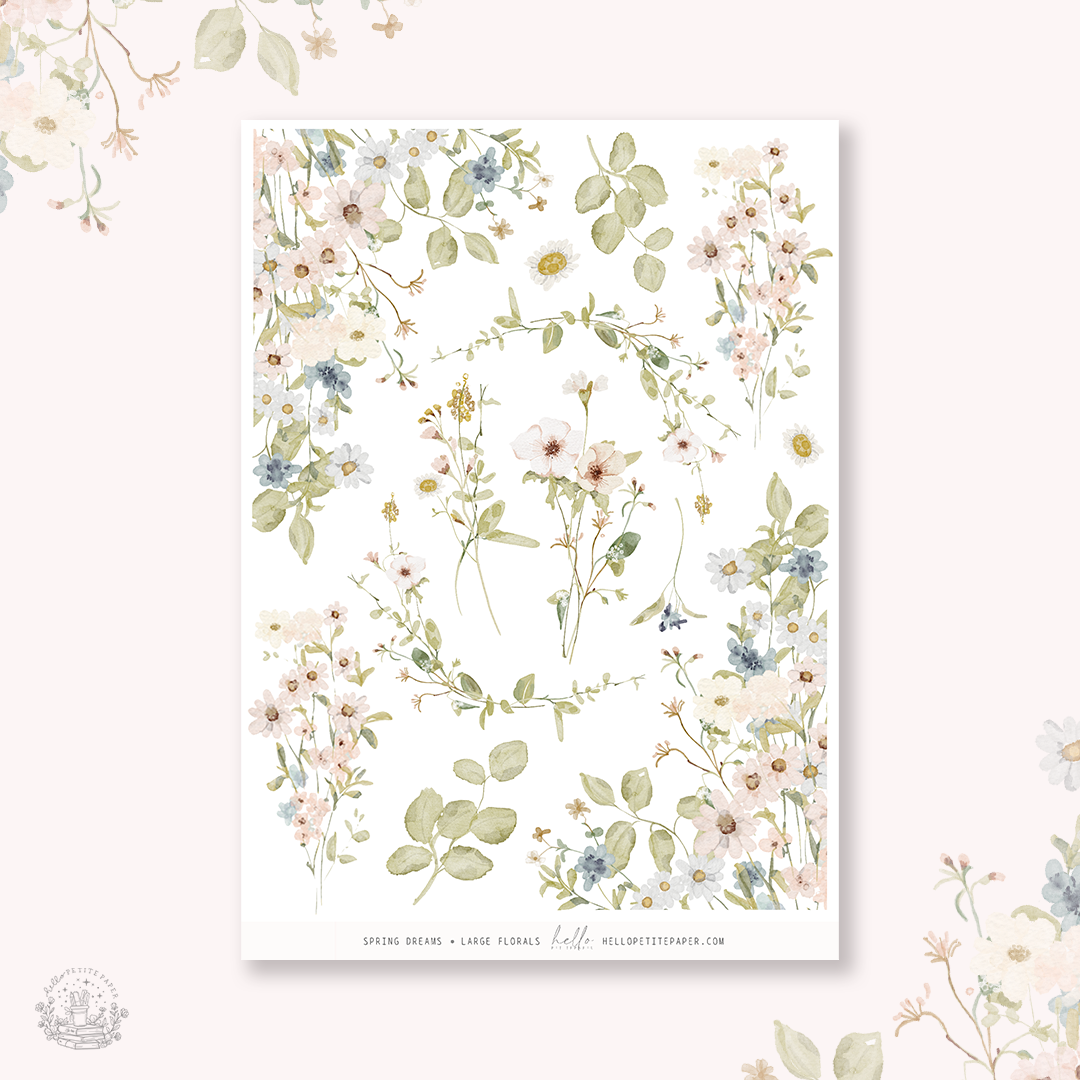 Spring Dreams  - Large Floral Deco Stickers