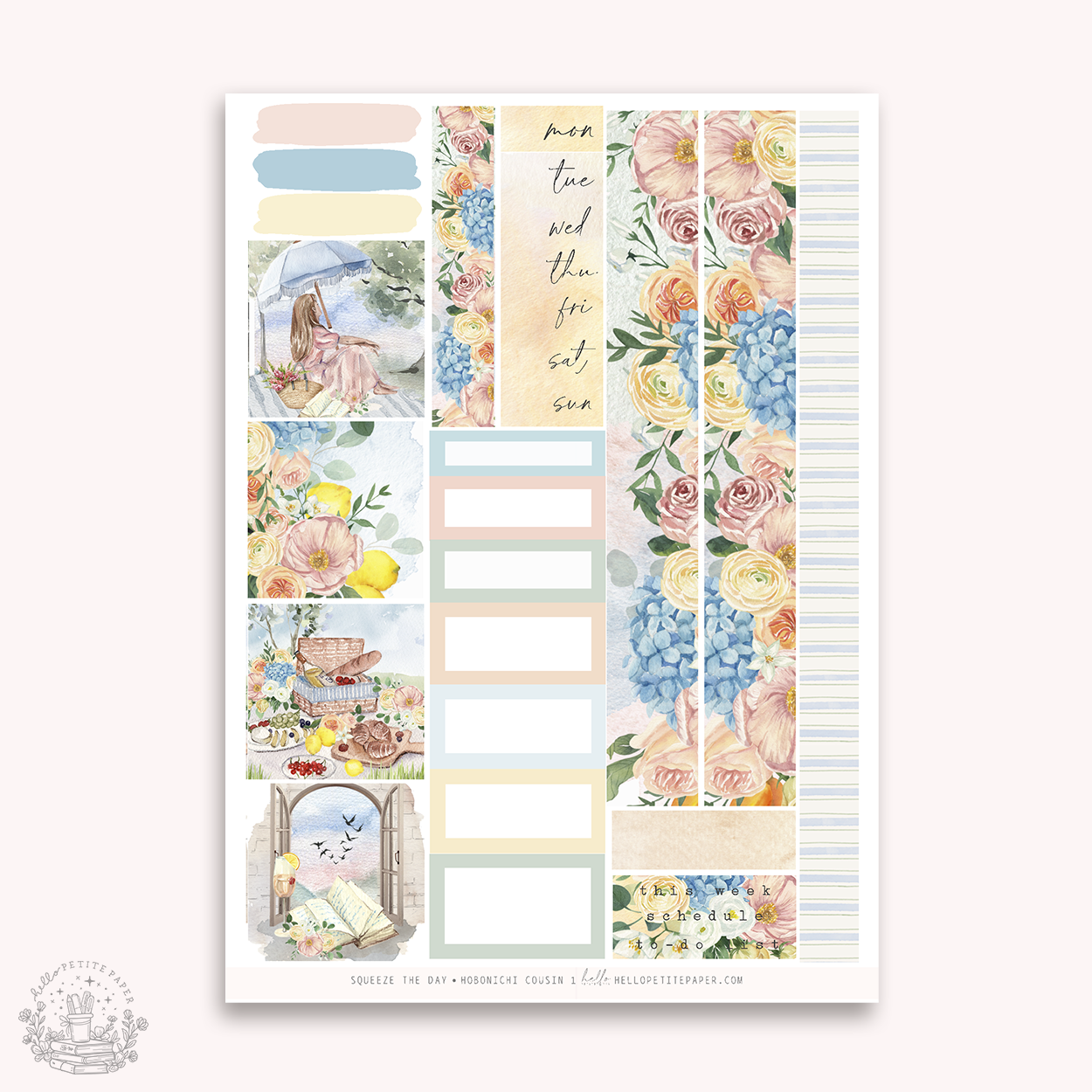 Squeeze the day  -  Hobonichi Cousin Sticker Kit