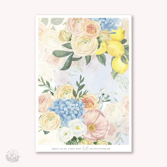 Squeeze the day  | tearable washi sheet (1 sheet)
