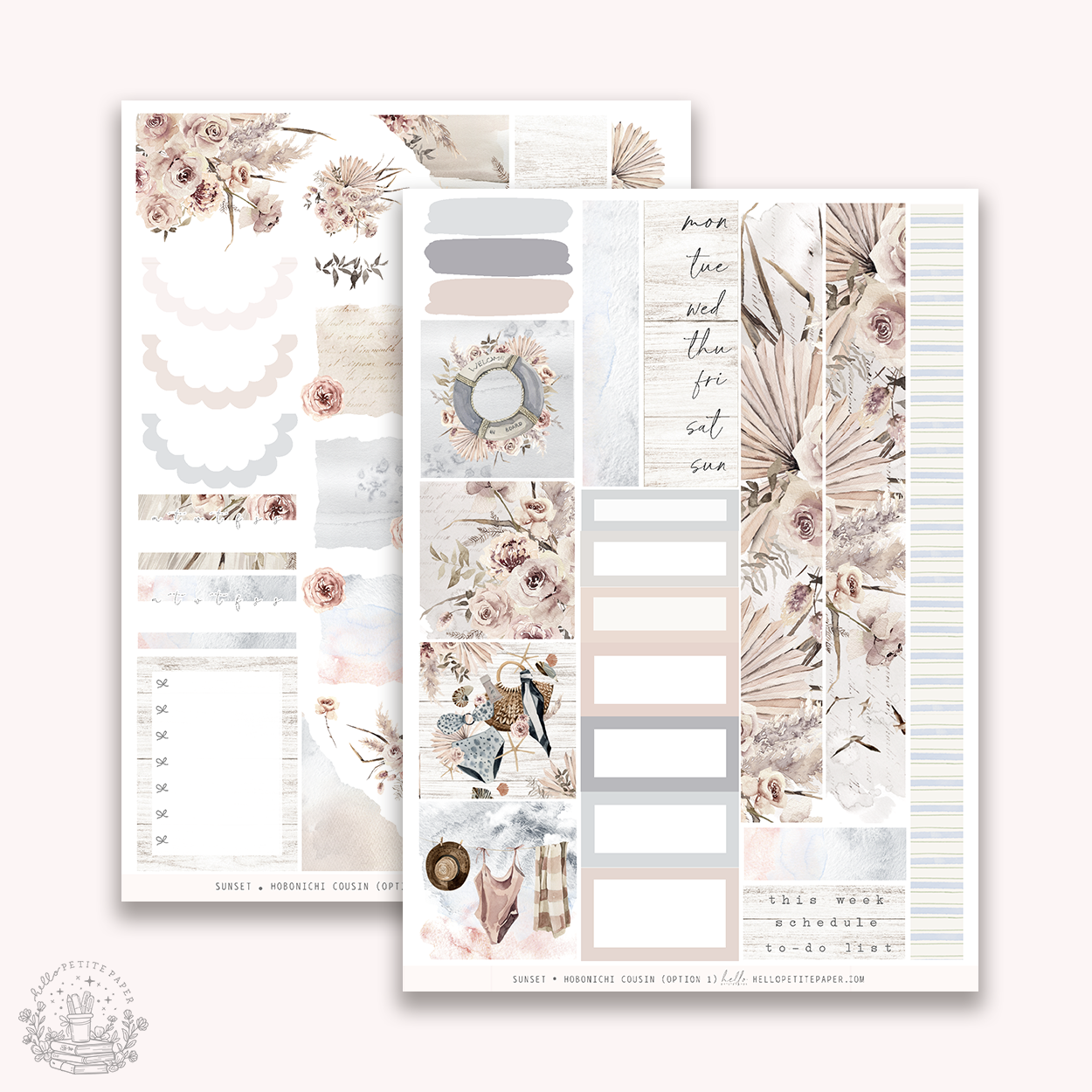 Sunset -  Hobonichi Cousin Sticker Kit