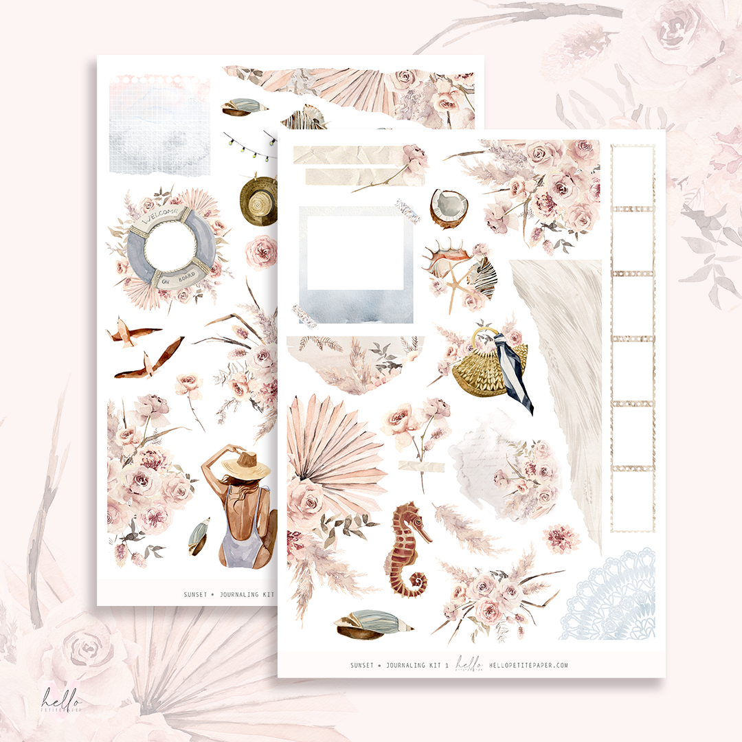 Sunset - Journaling Sticker Kit