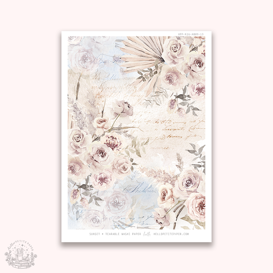 Sunset - tearable washi sticker sheet