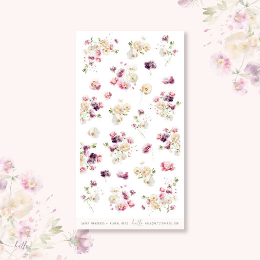 Sweet Memories - floral deco, planner stickers