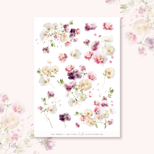 Sweet Memories  - Large Floral Deco Stickers