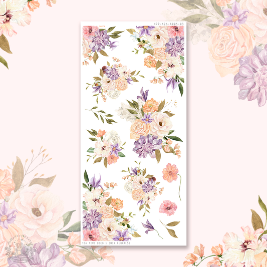 Tea time  - Deco stickers 3 (mix florals)