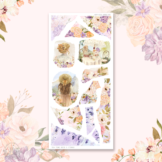 Tea time  - Deco stickers 5 (torn papers)