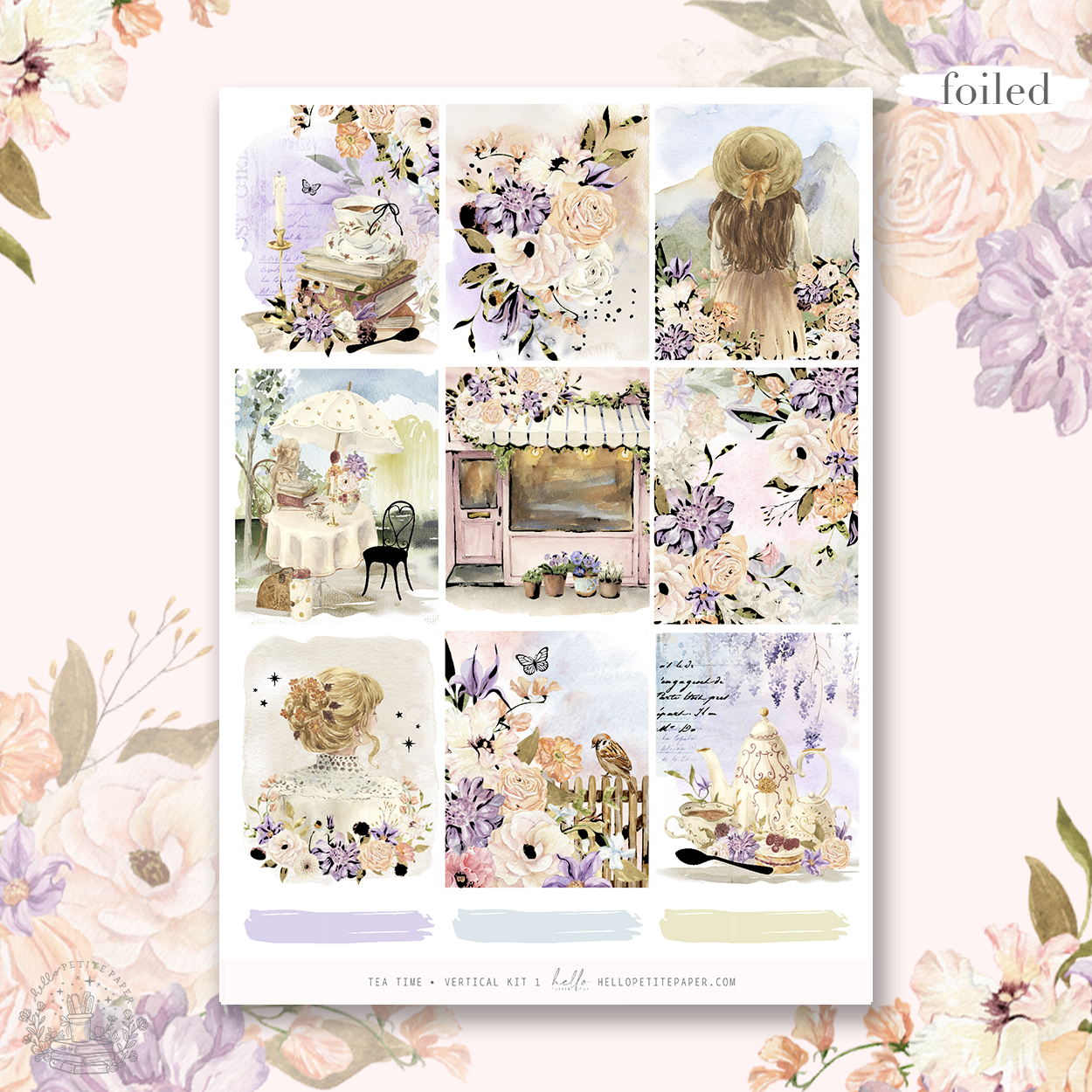 Tea time - FOILED sticker kit