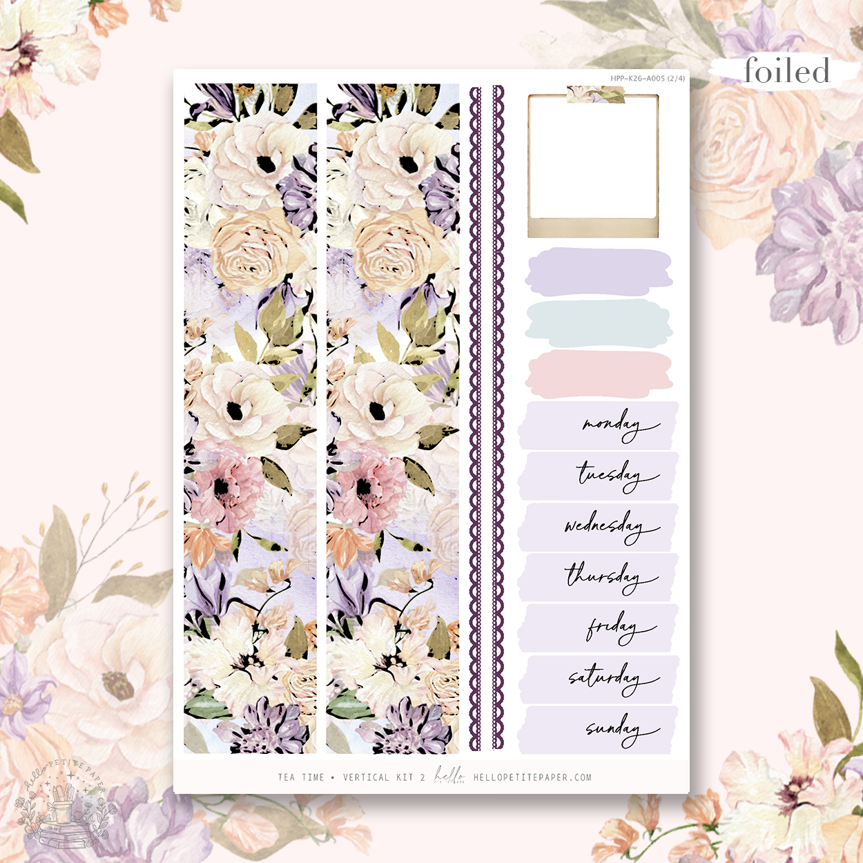 Tea time - FOILED sticker kit