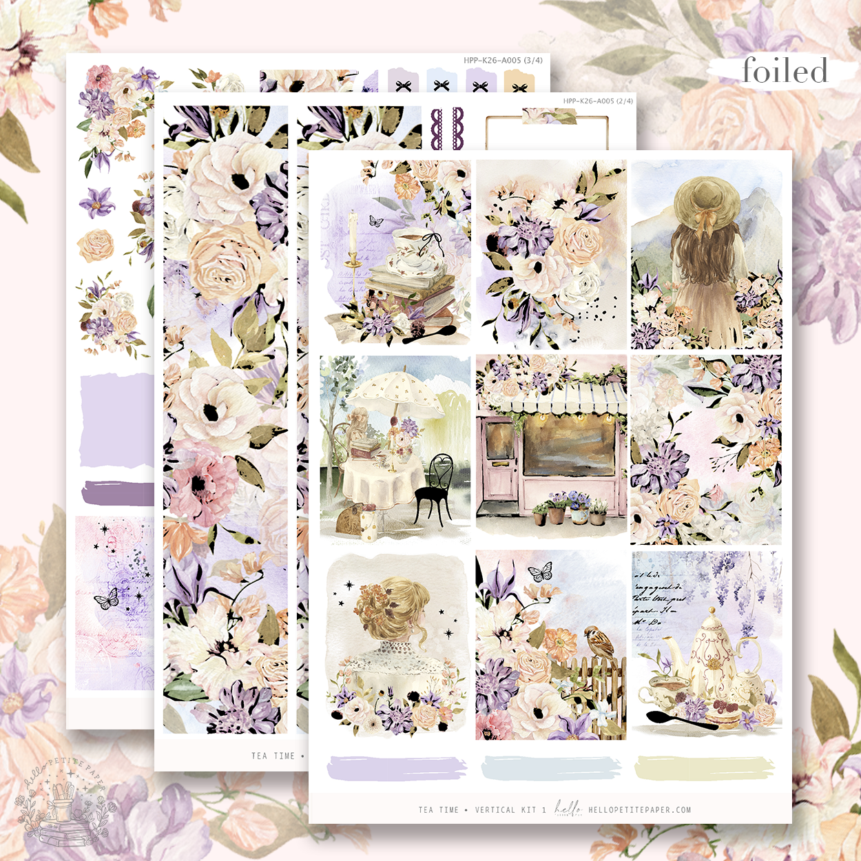 Tea time - FOILED sticker kit