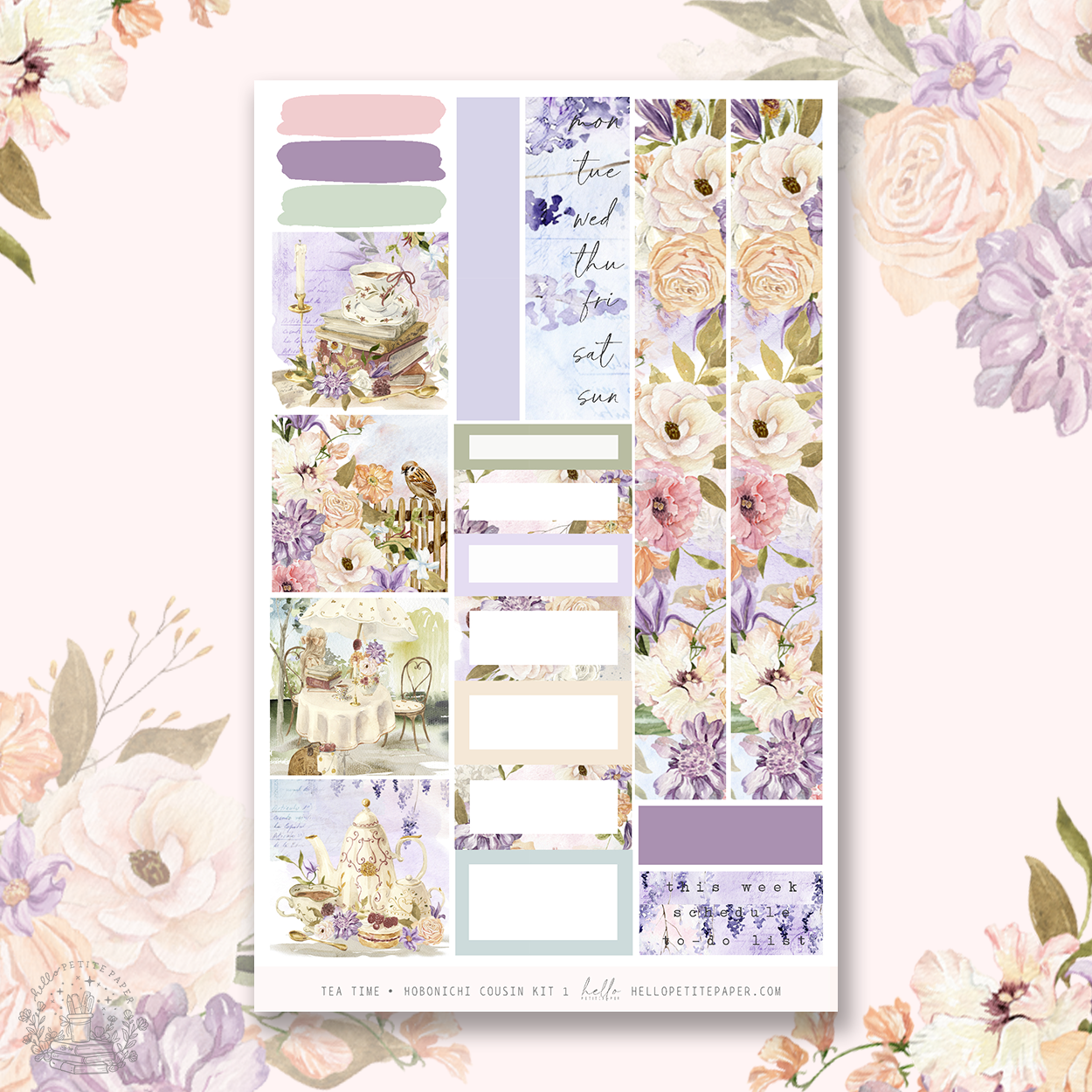Tea time -  Hobonichi Cousin Sticker Kit