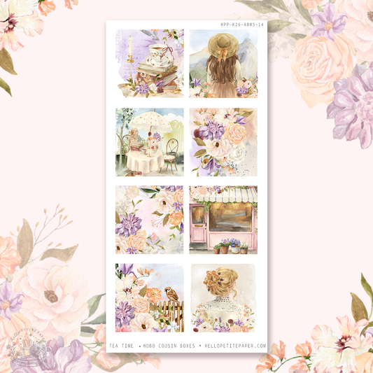 Tea time - Hobonichi cousin sticker boxes