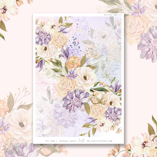 Tea time | tearable washi sticker sheet