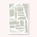 Torn papers - Journaling stickers (FALL Gingham)