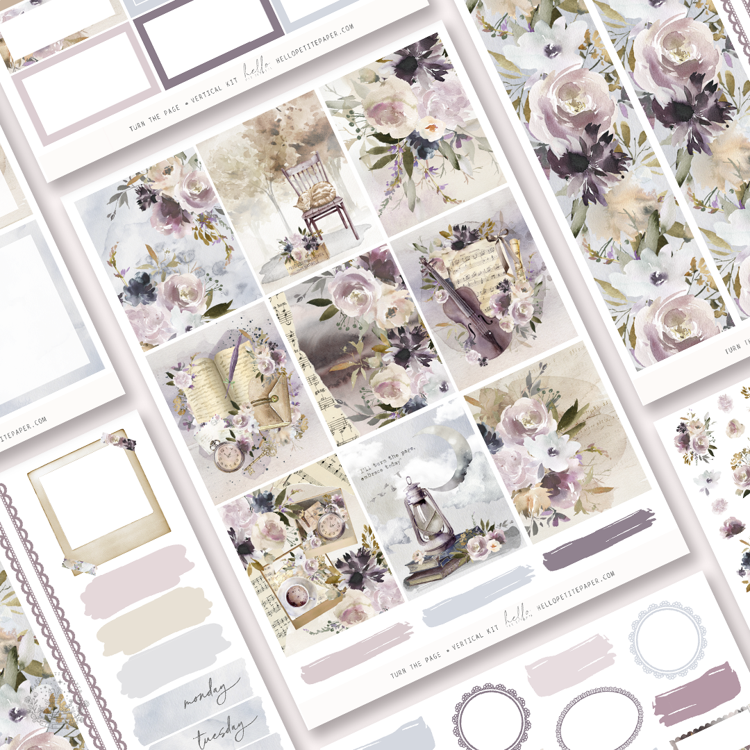 Printable stickers - Turn the page sticker kit