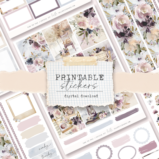 Printable stickers - Turn the page sticker kit