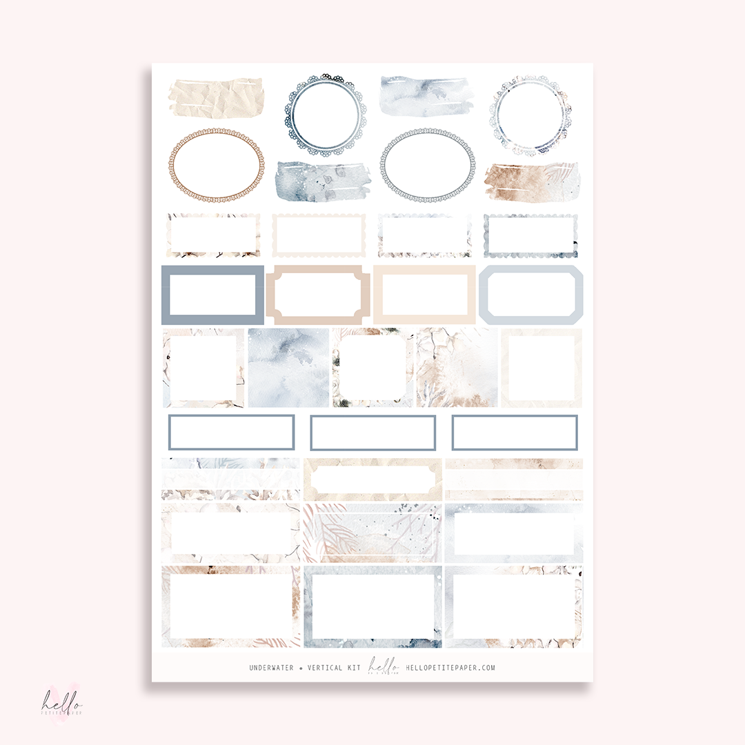 Underwater  - FOILED KIT - premium matte paper sticker kit