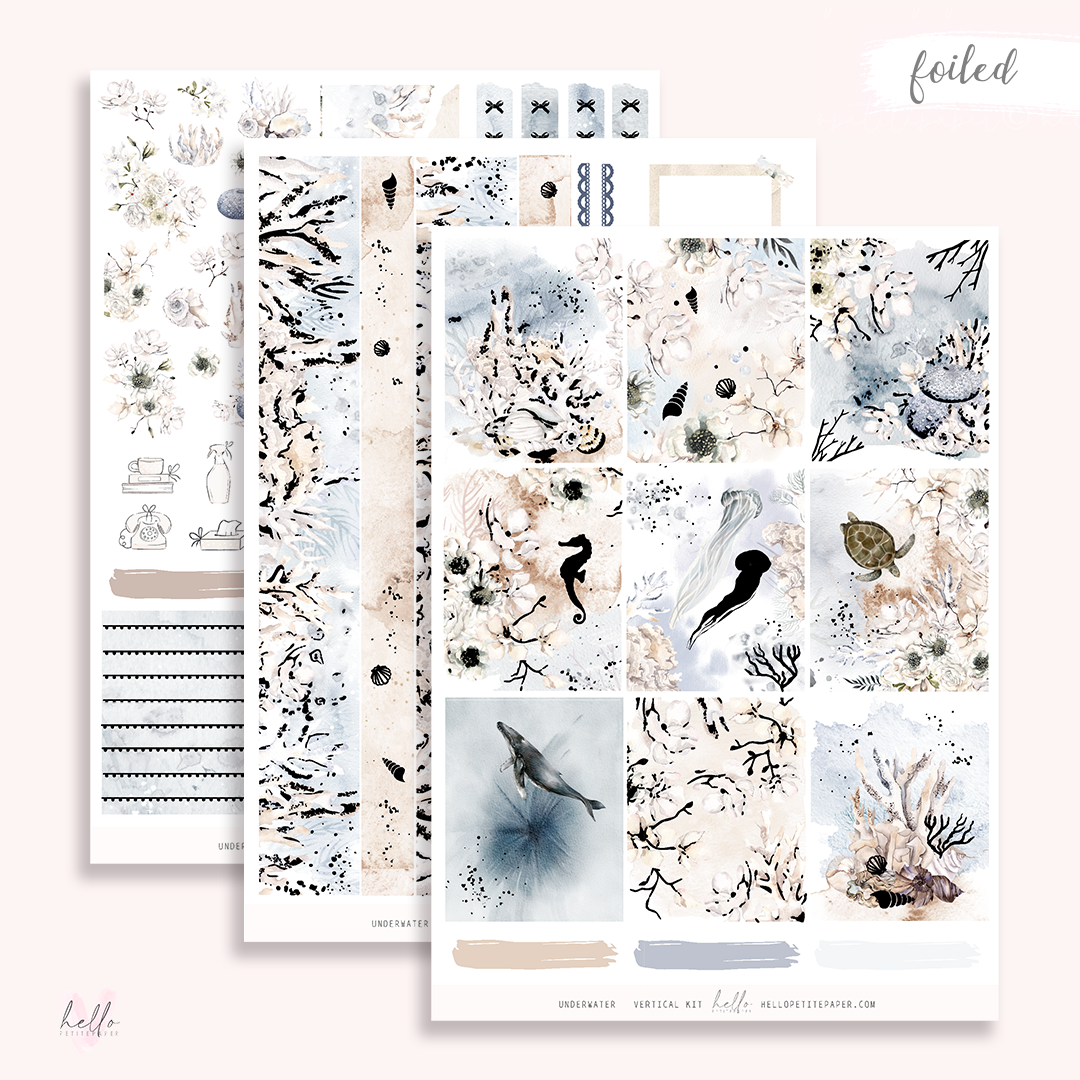 Underwater  - FOILED KIT - premium matte paper sticker kit