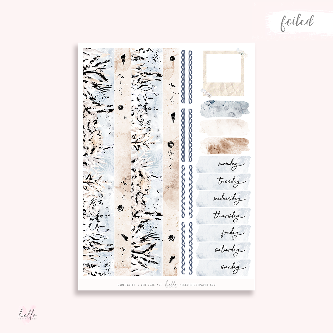 Underwater  - FOILED KIT - premium matte paper sticker kit
