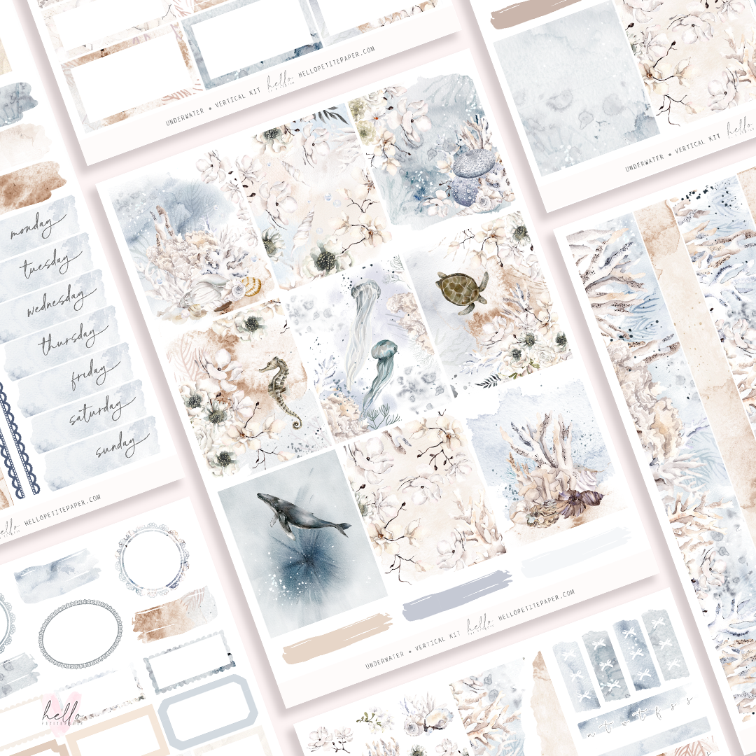 Printable stickers - Underwater sticker kit