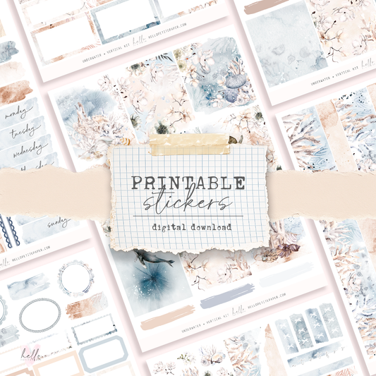 Printable stickers - Underwater sticker kit