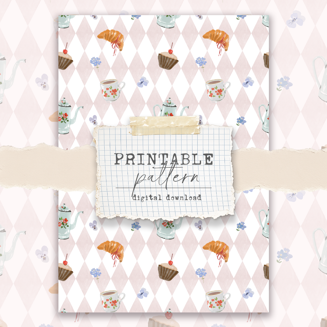 Digital Download - Printable Paper/Vellum (Afternoon tea)