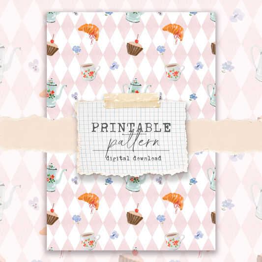 Digital Download - Printable Paper/Vellum (Afternoon tea)
