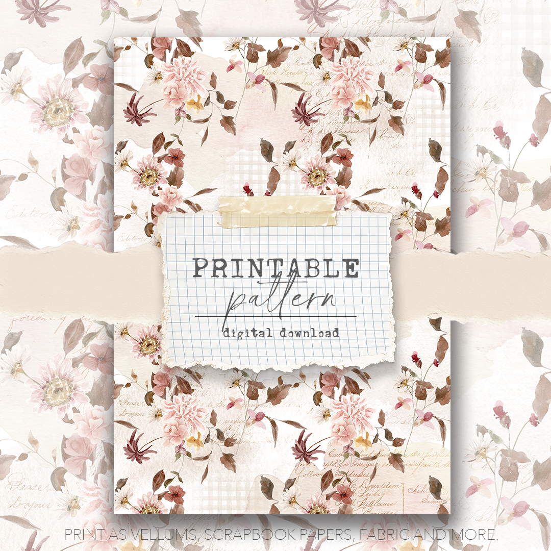 Digital Download - Printable Paper/Vellum (Autumn colors brown)