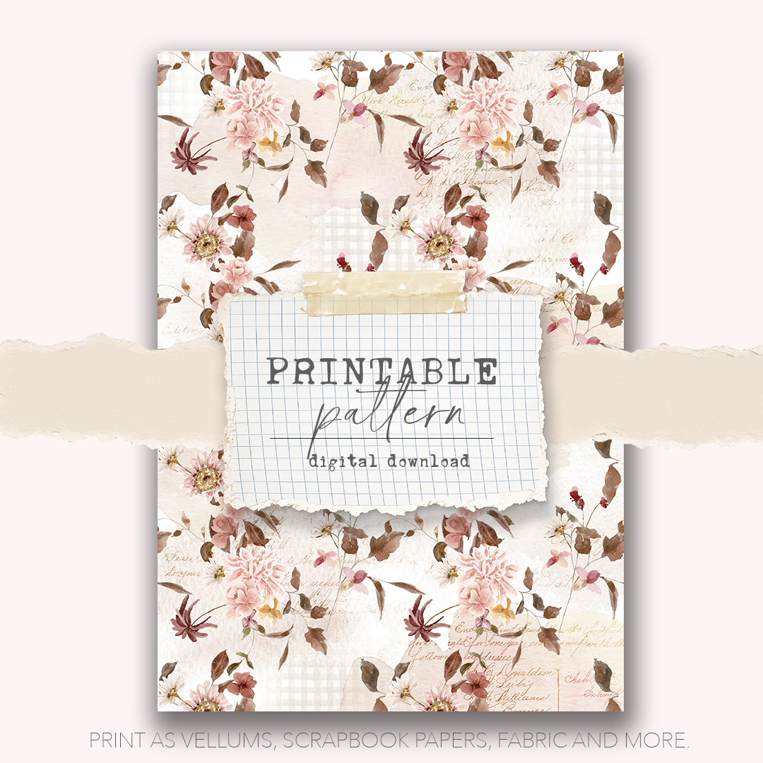 Digital Download - Printable Paper/Vellum (Autumn colors brown)
